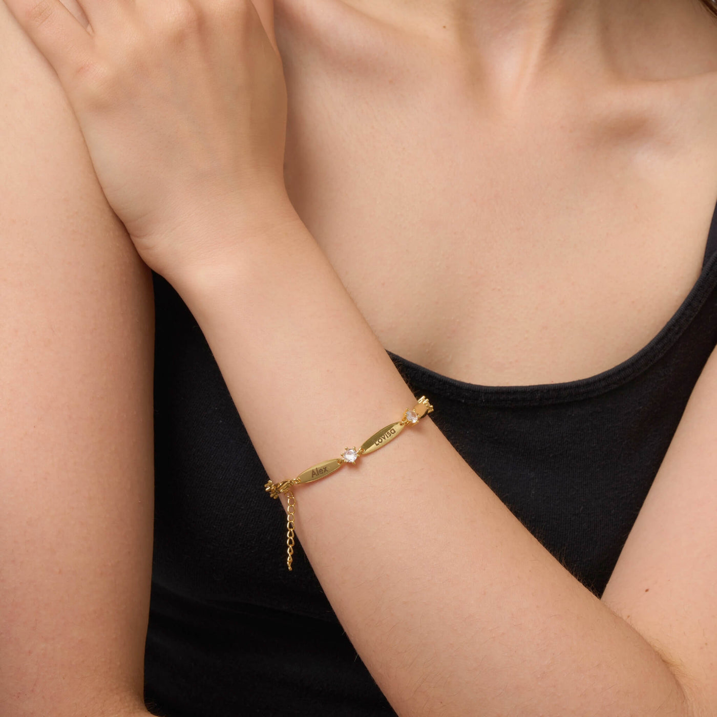 Personalizovaný Náramek s Tyčinkami a Krystaly