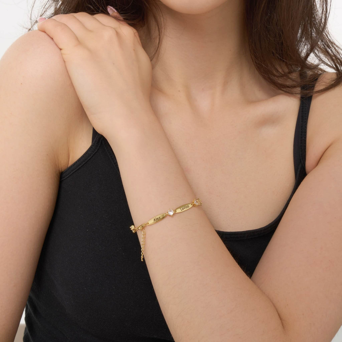 Personalizovaný Náramek s Tyčinkami a Krystaly