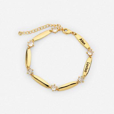 Personalizovaný Náramek s Tyčinkami a Krystaly